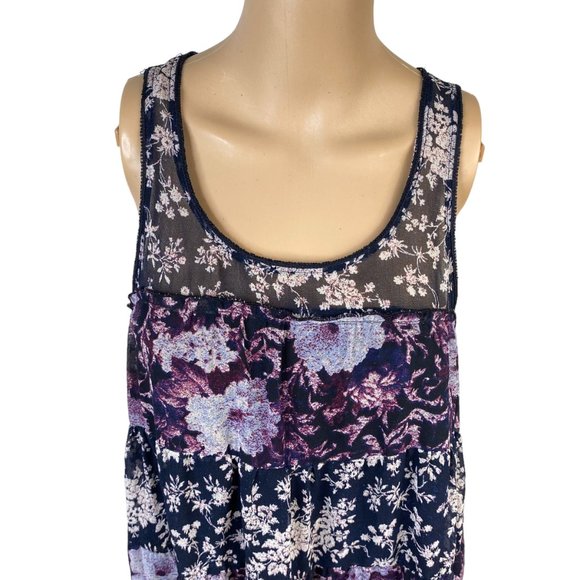 Urban Outfitters Kimchi Blue Tiered Trapeze Slip Sundress S Floral Swing Summer - Picture 6 of 10